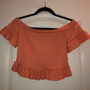 Urban Outfitters Tangerine Off Shoulder CropTop
